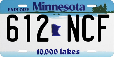 MN license plate 612NCF