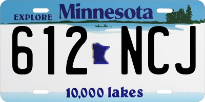 MN license plate 612NCJ