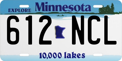 MN license plate 612NCL