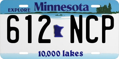 MN license plate 612NCP