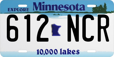 MN license plate 612NCR