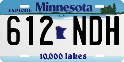 MN license plate 612NDH