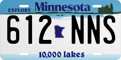 MN license plate 612NNS