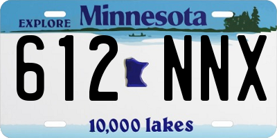 MN license plate 612NNX