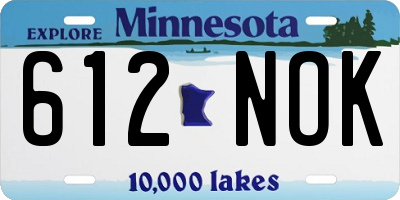 MN license plate 612NOK