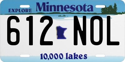 MN license plate 612NOL