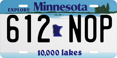 MN license plate 612NOP