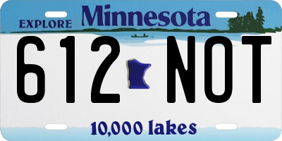 MN license plate 612NOT