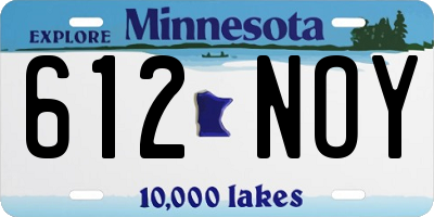 MN license plate 612NOY