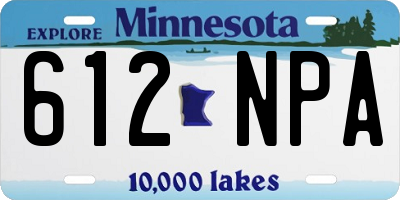 MN license plate 612NPA