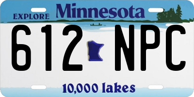 MN license plate 612NPC