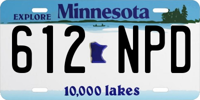 MN license plate 612NPD