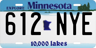 MN license plate 612NYE