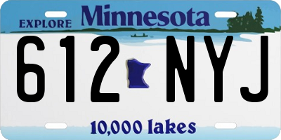 MN license plate 612NYJ