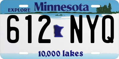 MN license plate 612NYQ