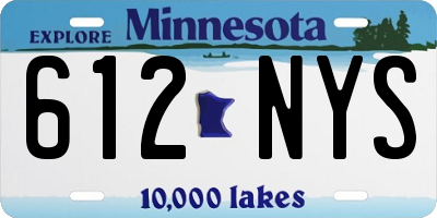 MN license plate 612NYS