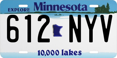 MN license plate 612NYV