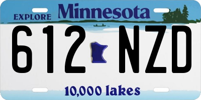MN license plate 612NZD