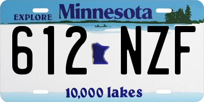MN license plate 612NZF