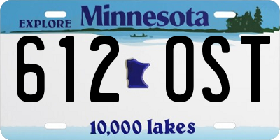 MN license plate 612OST