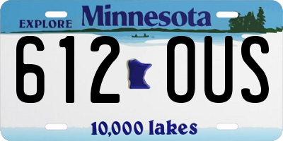 MN license plate 612OUS
