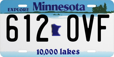 MN license plate 612OVF