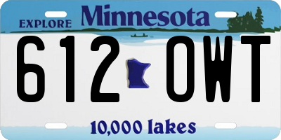 MN license plate 612OWT