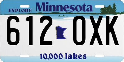 MN license plate 612OXK