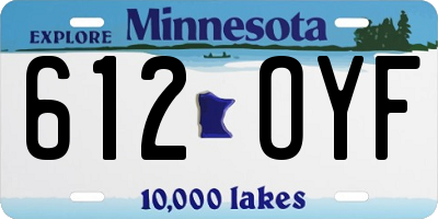 MN license plate 612OYF