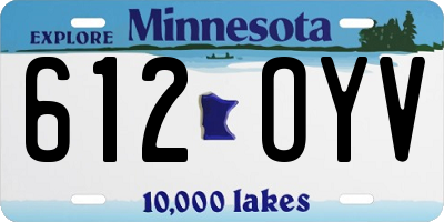 MN license plate 612OYV