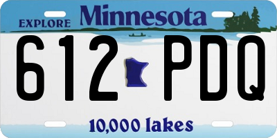 MN license plate 612PDQ