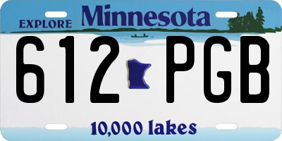 MN license plate 612PGB