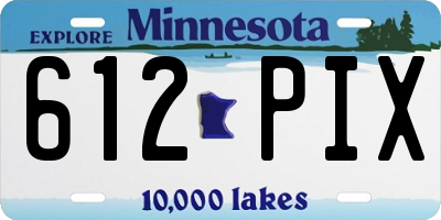 MN license plate 612PIX
