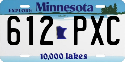 MN license plate 612PXC