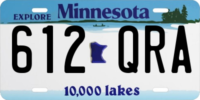 MN license plate 612QRA