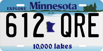 MN license plate 612QRE