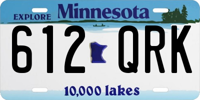 MN license plate 612QRK