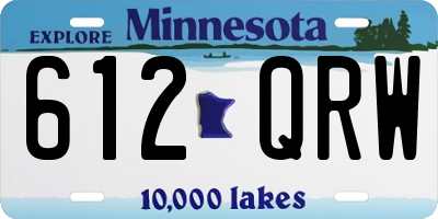 MN license plate 612QRW