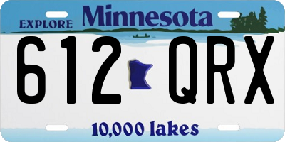 MN license plate 612QRX