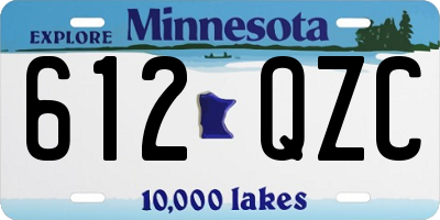 MN license plate 612QZC