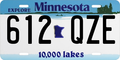 MN license plate 612QZE