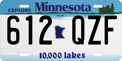 MN license plate 612QZF