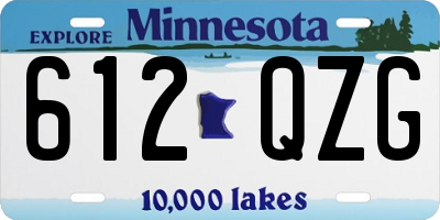 MN license plate 612QZG