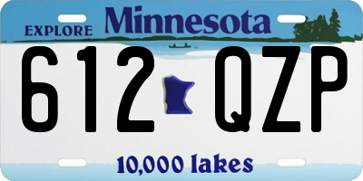 MN license plate 612QZP