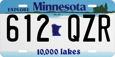 MN license plate 612QZR