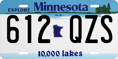 MN license plate 612QZS