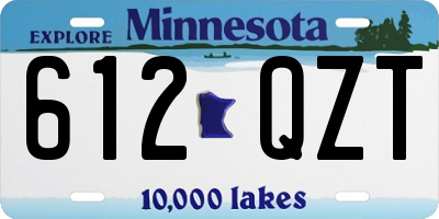 MN license plate 612QZT