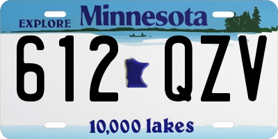 MN license plate 612QZV