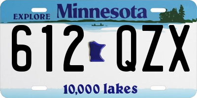 MN license plate 612QZX