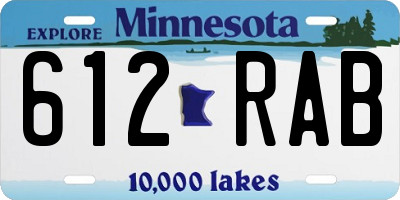 MN license plate 612RAB